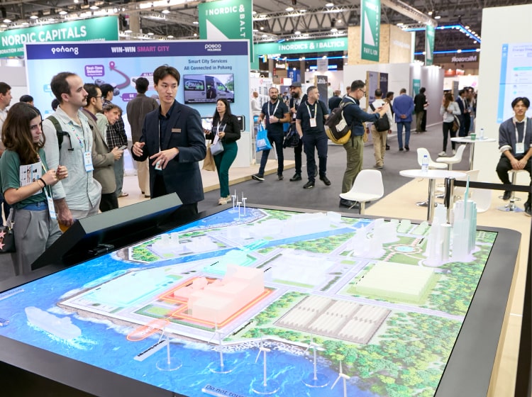 Visitors viewing an exhibition at the SCEWC Expo.